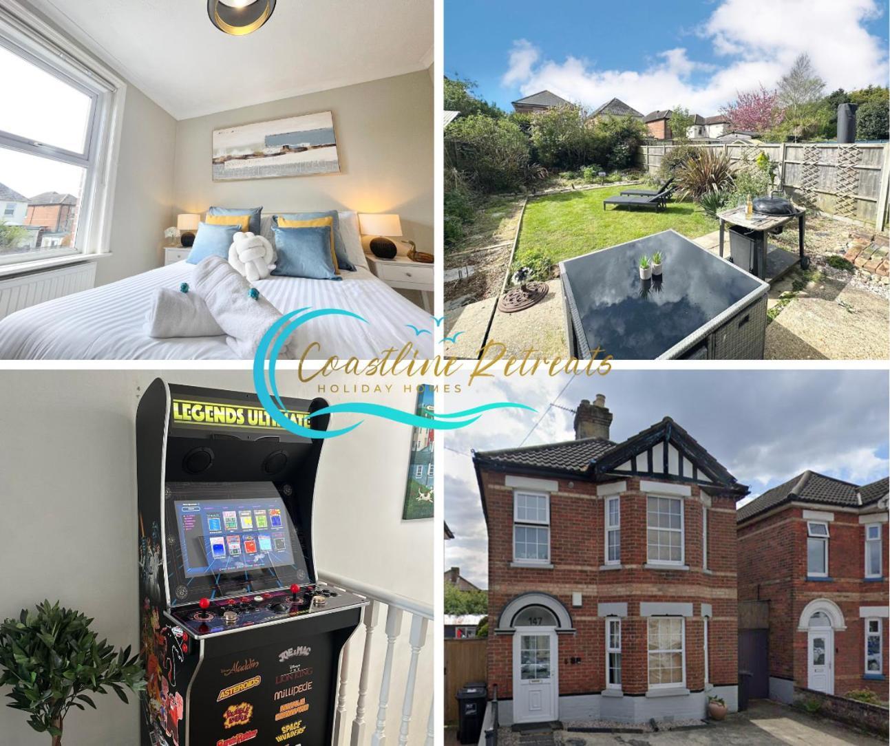 The Capstone Retreat - Beautiful Detached Family Home By Coastline Retreats, Arcade Machine, Parking, Bbq ボーンマス エクステリア 写真